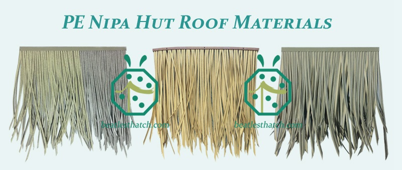 Artificial palapa thatch roof tiles for resort hotel and backyard patio