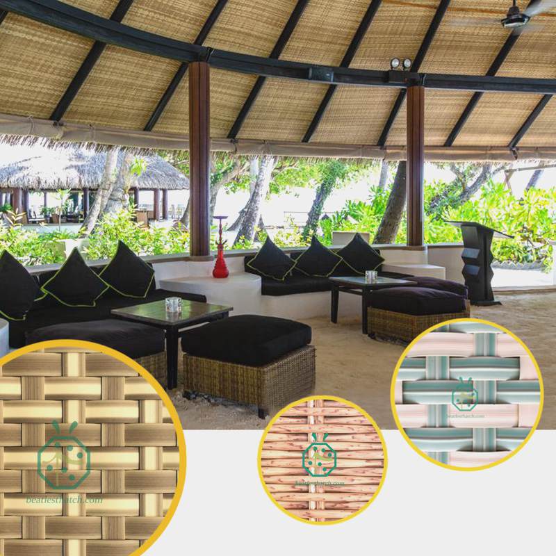 Some plastic sawali bamboo panel designs for nipa hut, tiki bar, gazebo, cottage, palapa, villa, wooden shed ceiling or wall decoration