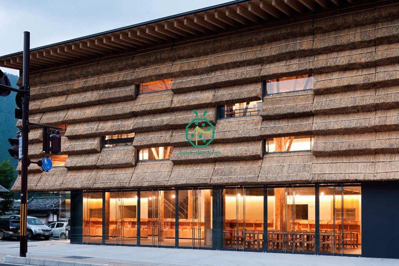 Jubin atap jerami sintetik hotel Jepun untuk hiasan dinding