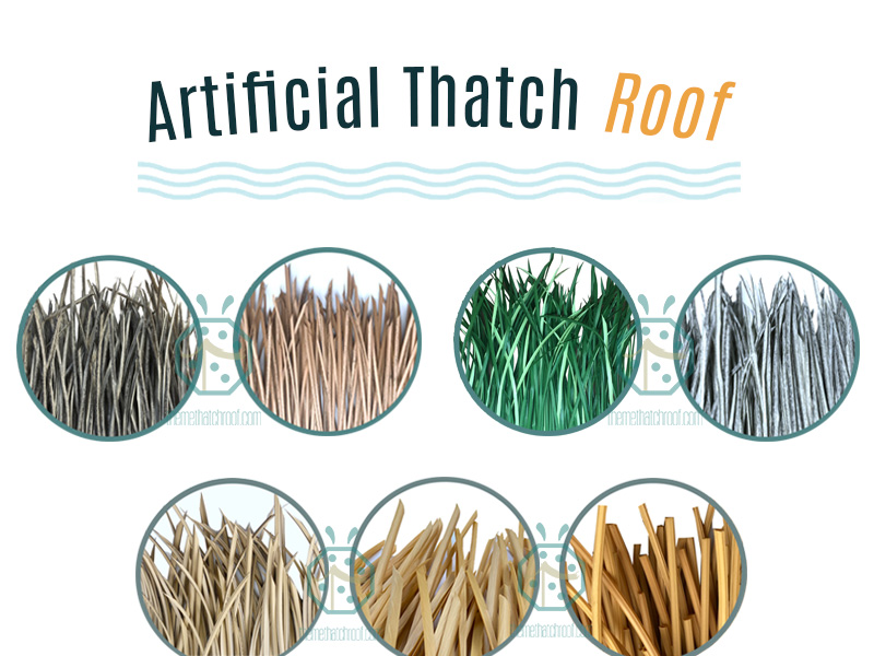 Tiki hut artificial thatch tiles for rethatch