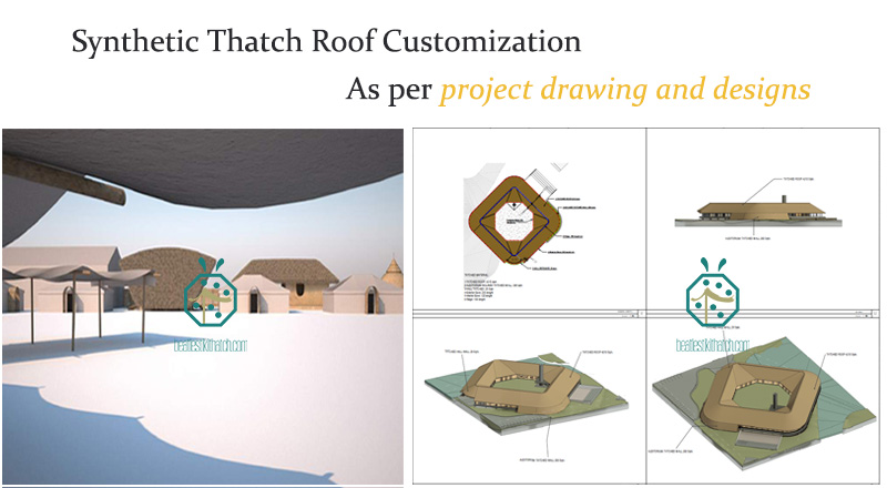 Synthetic thatch products to match your thatch roof designs according to your project drawings Synthetic thatch products to match your thatch roof designs according to your project drawings