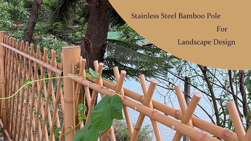 Garden or park landscape decoration steel bamboo fence screening poles
