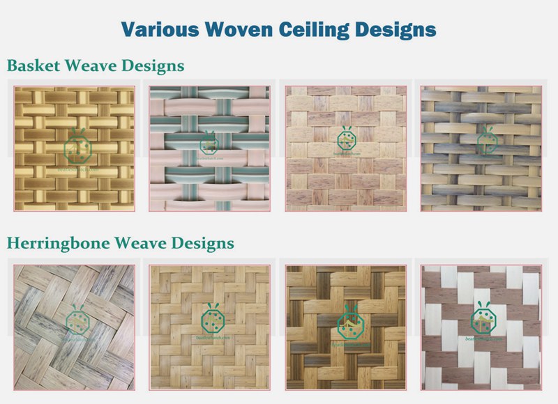 Artificial palm leaf woven panels for tiki bar wall and ceiling cover