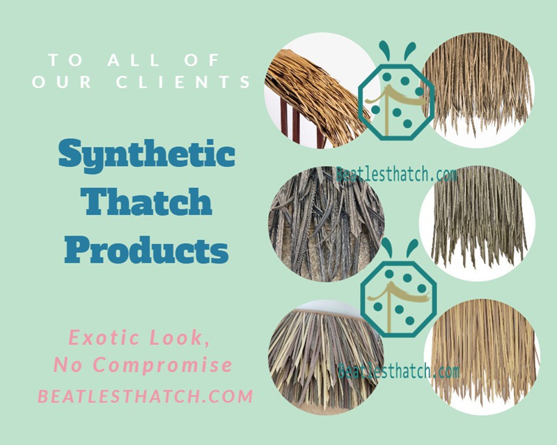 Some Synthetic Makuti Thatch Roofing for UK Cottage Roof Construction