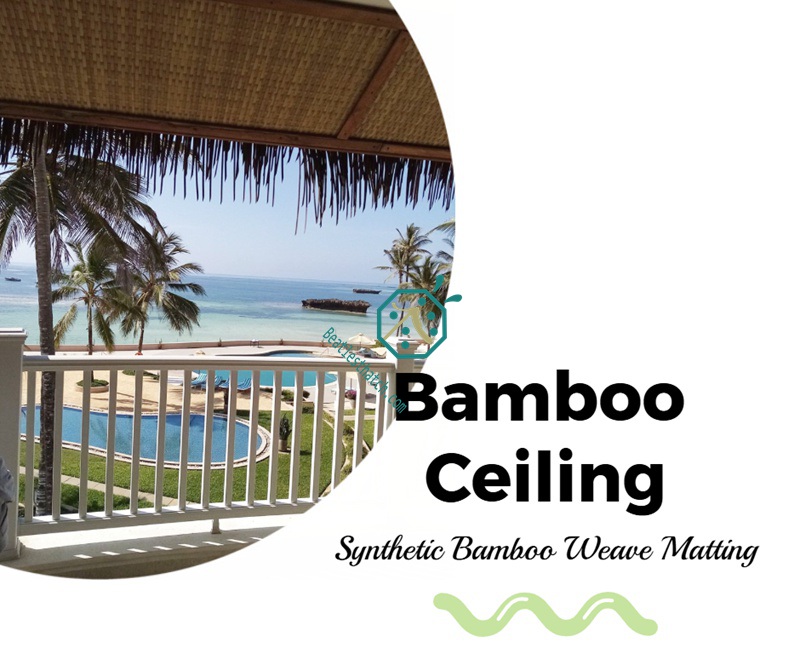 Artificial palm leaf woven matting for African shade ceiling Artificial palm leaf woven matting for African shade ceiling