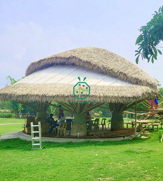 Bumbung Nipa Sintetik untuk Patio Ladang Eco Taman Ekologi di Filipina