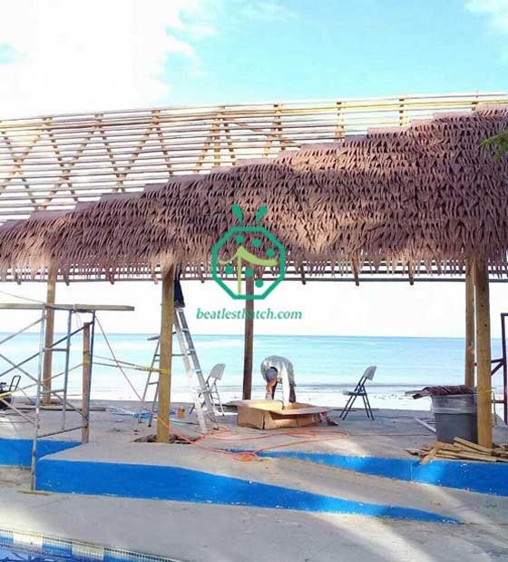 atap kelapa sintetik sintetik untuk kolam renang panama beach