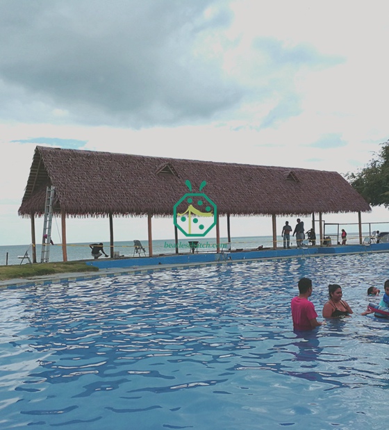 atap kelapa sintetik sintetik untuk kolam renang panama beach