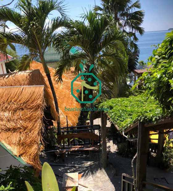 bumbung sintetik jerami sintetik untuk resort menyelam di batangas di philippines