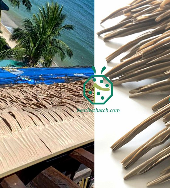 Fireproof Palm Thath Roof For Projek Kelab Diving Filipina